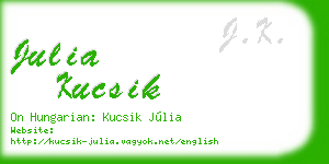 julia kucsik business card