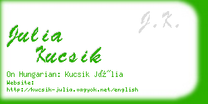 julia kucsik business card